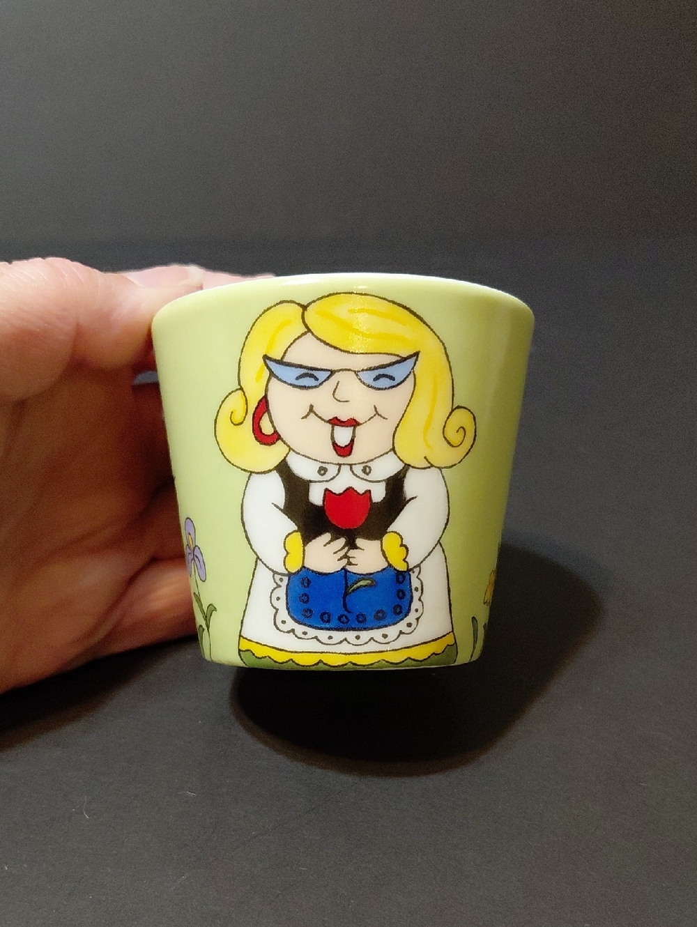 PartyLite Garden Gals Ceramic Tealight Candle Votive Holder & Succulent Planter